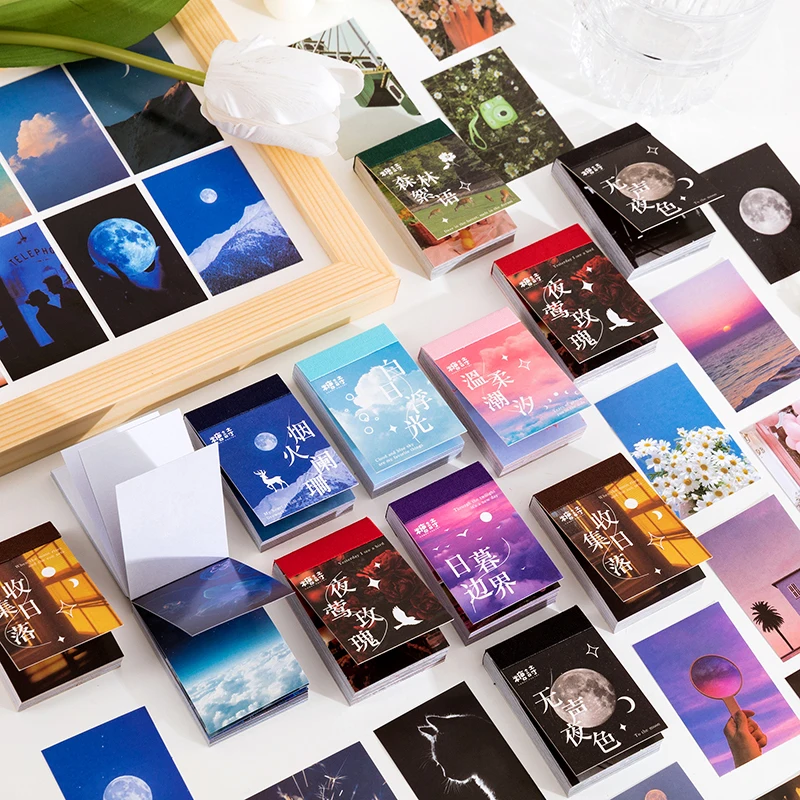 50pcs Landscape Series Mini Sticker Book Album Decoration Stickers DIY Magazine Stickers Handmade Collage