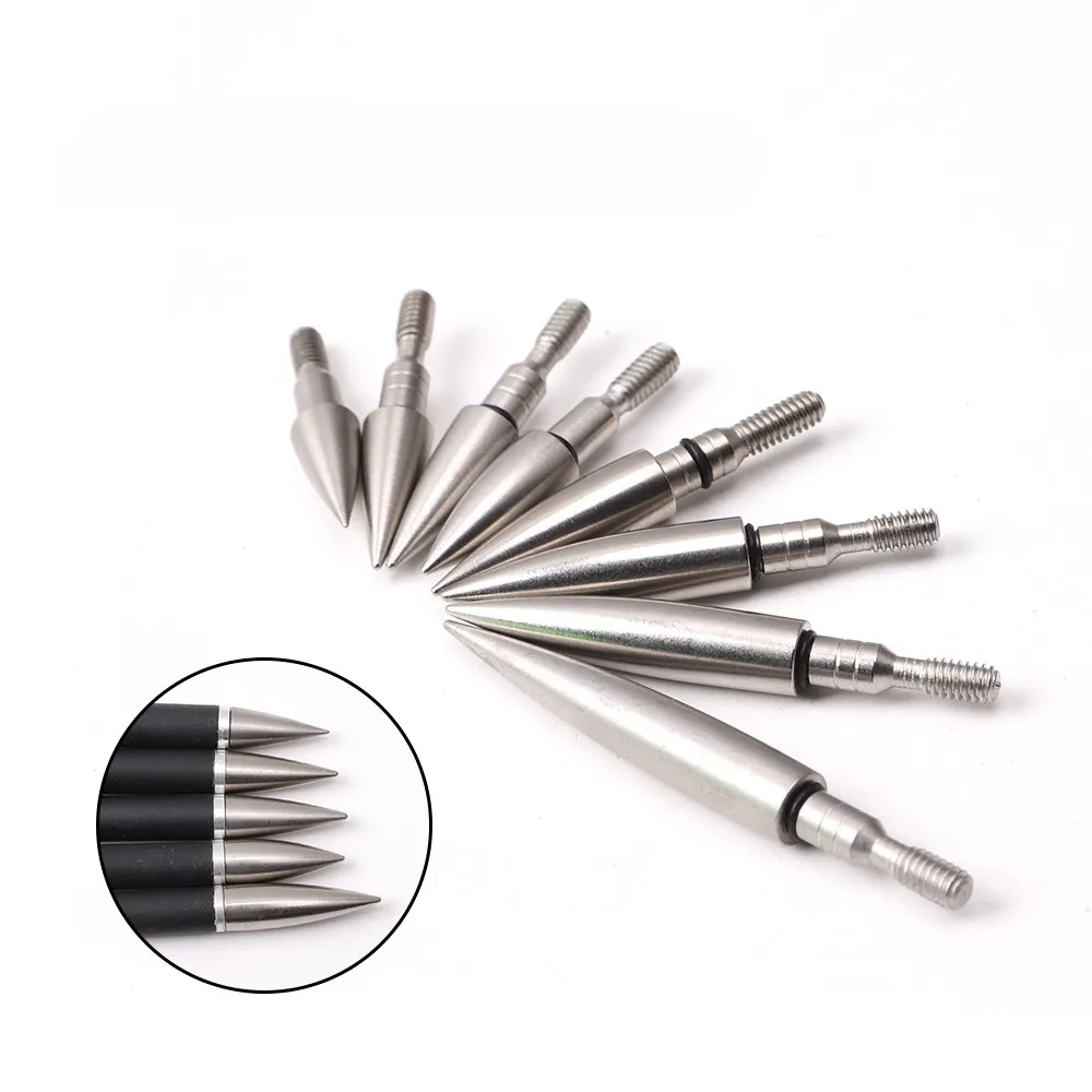 Stainless Steel Arrowheads - 12 Piece Set, Compatible with 6.2mm Inner Diameter Arrow Shafts, 70/80/90/100/125/150/200 Grains view 2