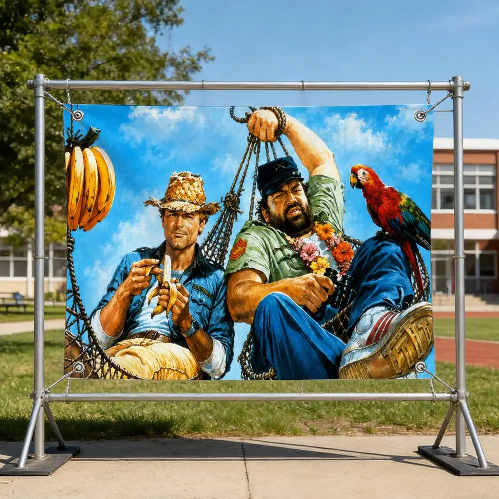 Actor Duo T-Terence Hill Bud Spencer Flags Specialized for indoor and outdoor home decorations, outdoor camping, and bar parties