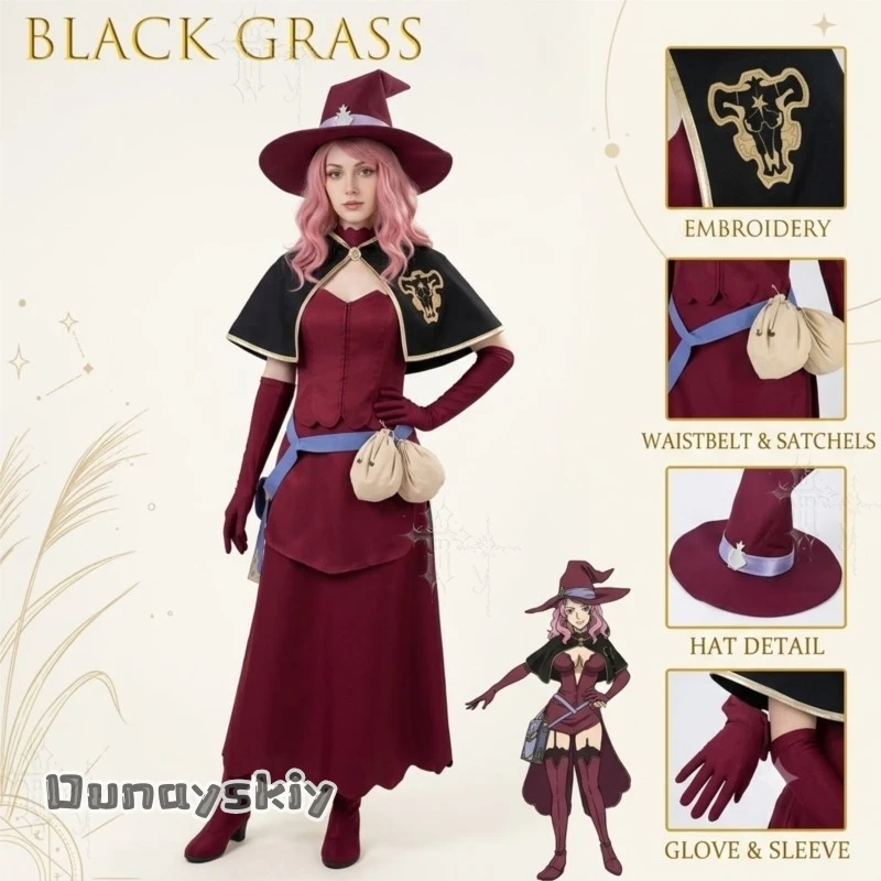 ​ ​ Costume de cosplay Vanessa Enoteca de BlackGrss, ensemble complet, tenue d'anime pour femmes, pour Comic Con, Halloween, spectacle de jeu de rôle sur scène. ​
