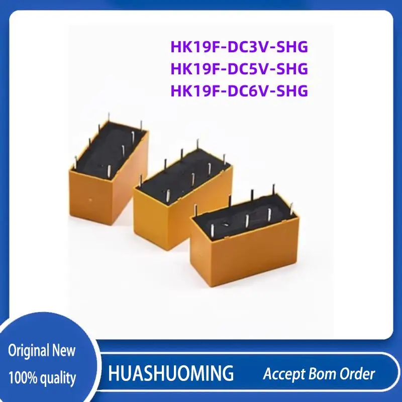 

10Pcs/Lot New HK19F-DC3V-SHG HK19F-DC3V HK19F-DC5V-SHG HK19F-DC5V HK19F-DC6V-SHG HK19F-DC6V 3V 5V 6V 1A