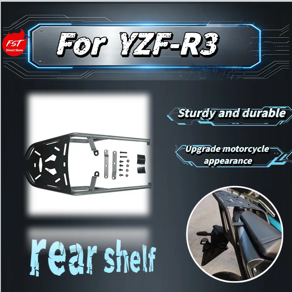 For  YZF-R3 Motorcycle Rear Rack Luggage Carrier Tail Box Bracket Shelf Mod Accessories