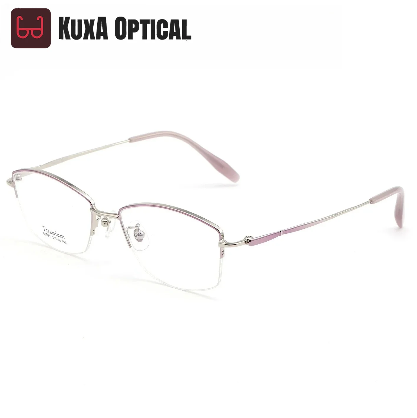 

Pure Titanium Myopia Prescription Lenses Progressive Eyewear Reading Glasses Uv Computer Anti-Blue Light Half Cat Eye Glasses