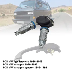 FOR VW Type 2 / Syncro Vanagon Syncro Front exterior door handle repair kit with key lock cylinder, rubber pad 251837205