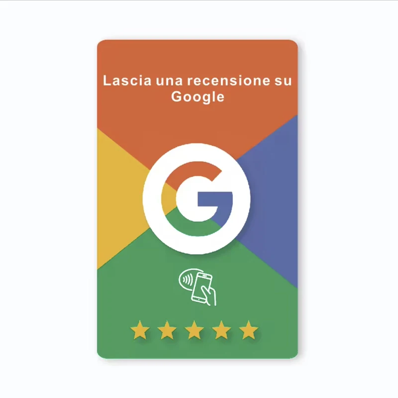 Google-Bewertungskarte für Französisch, Deutsch, Italienisch, Englisch, NFC-fähig, einfach mit Google-Bewertung, wasserdicht, langlebig