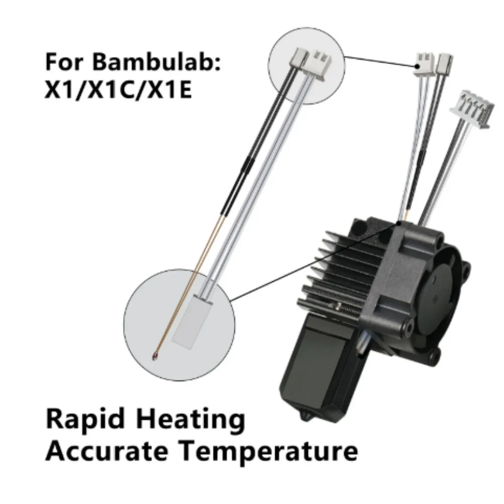 Für Bambu Lab X1 X1C P1P P1S Hotend mit Lüfter V2.0 Druckkopf Komplettes Hotend-Upgrade Hot End P1s Zubehör 3D-Druckteile – Detail 6