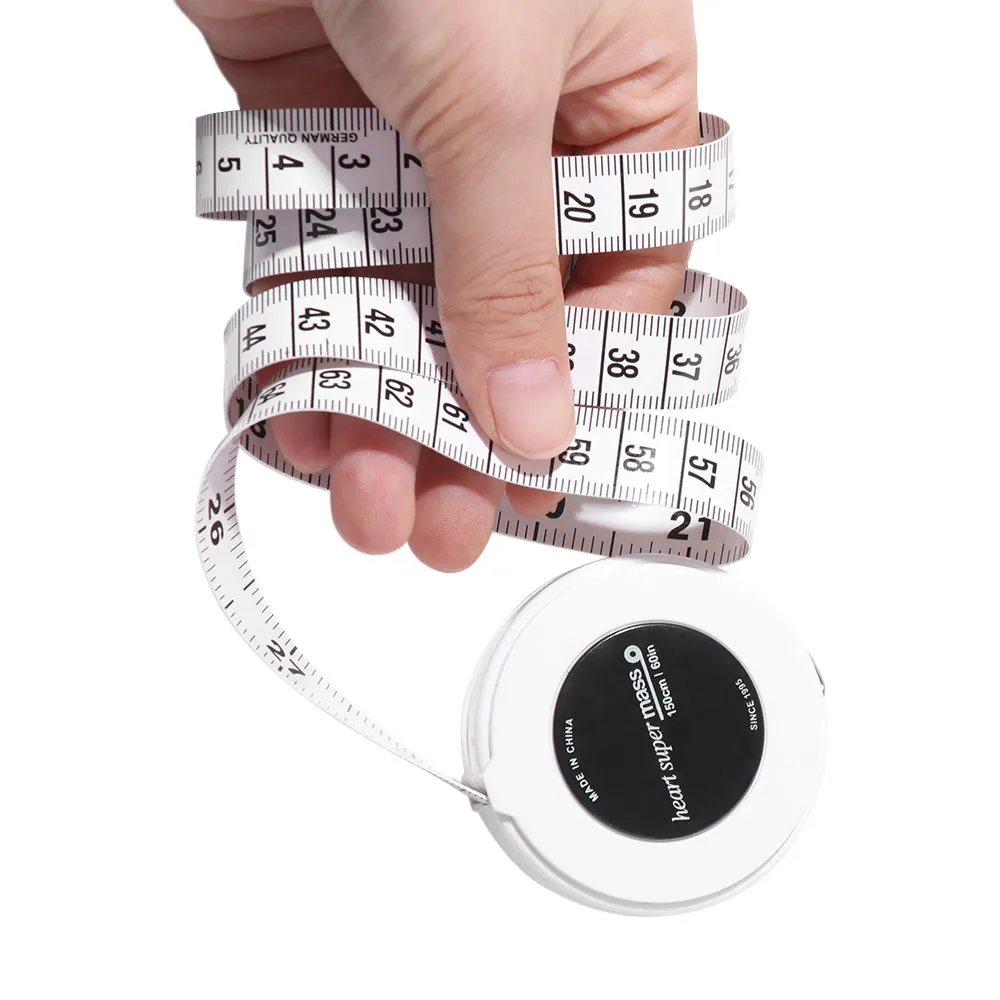 Sentimeter Inci Gantungan Kunci Pita Pengukur Penggaris Kain Lembut Skala Ganda Dapat Ditarik Penggaris Plastik Halus Dapat Ditarik