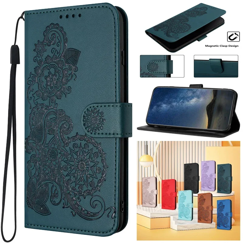 

Высококачественный кожаный чехол-флип Sunflower для Tecno Spark 20, 10C Pro, Camon 30C, Pova 6 Pro 2024, Fundas Spark Go 1, модный дизайн.
