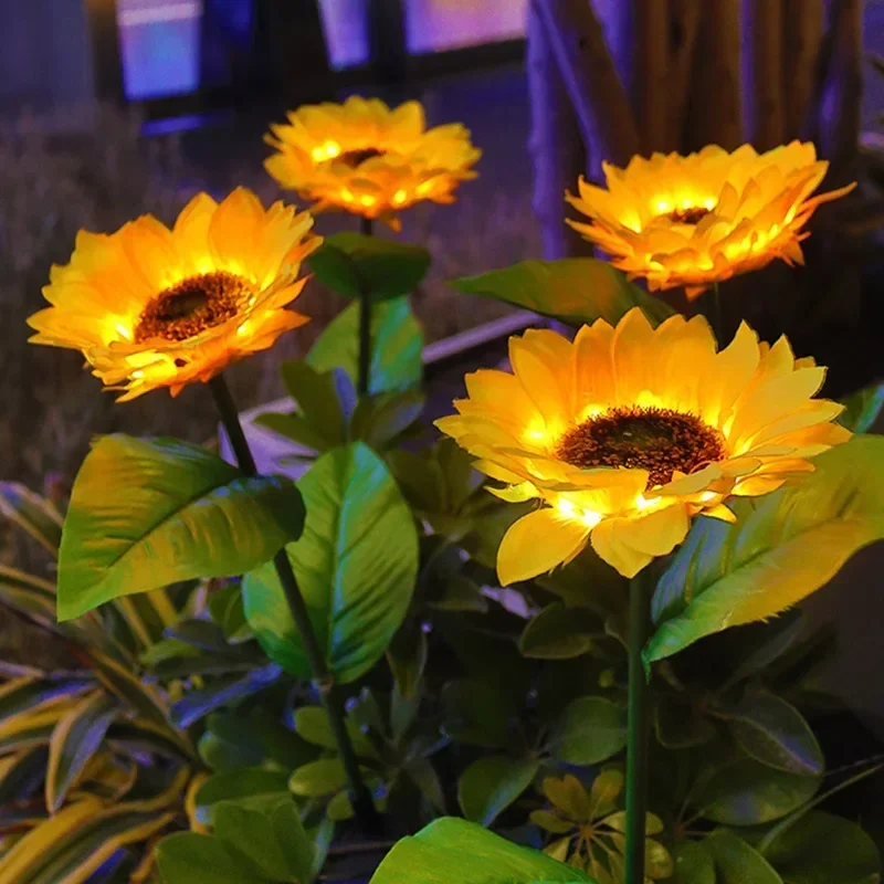 

Outdoor Solar Lamp LED Ligths Sunflower Garden Decorative Ground Insert Lamps Waterproof Landscape Plant Atmosphere Lawn Light