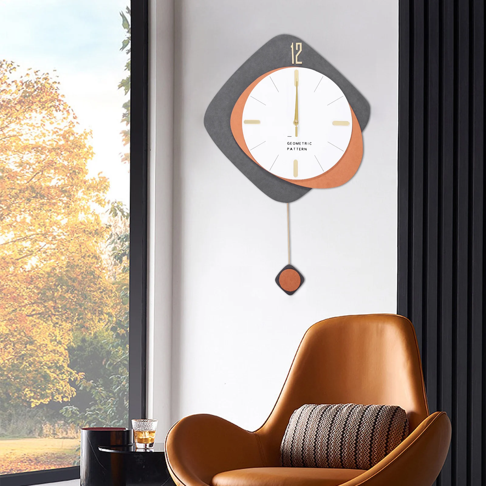 Modern Wall Clock Silent Non-Ticking Wall Mounted Clock for Home/Office Decor, Metal Pointer Wall Clock Silent Sweeping