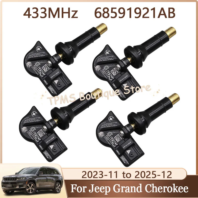 

Система контроля давления в шинах, датчик TPMS, 4 шт., 433 МГц, 68591921AB для Jeep Grand Cherokee Ram 3500