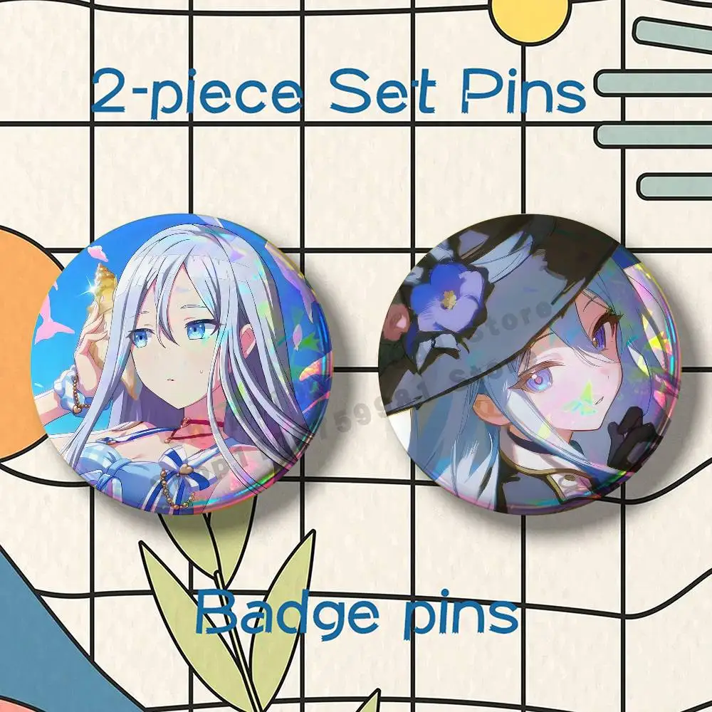 Anime Kanade Yoisaki P-Project Sekai Brooches for Backpack Accessories 25 32 44 58 75mm Round 2-piece set Free Mix
