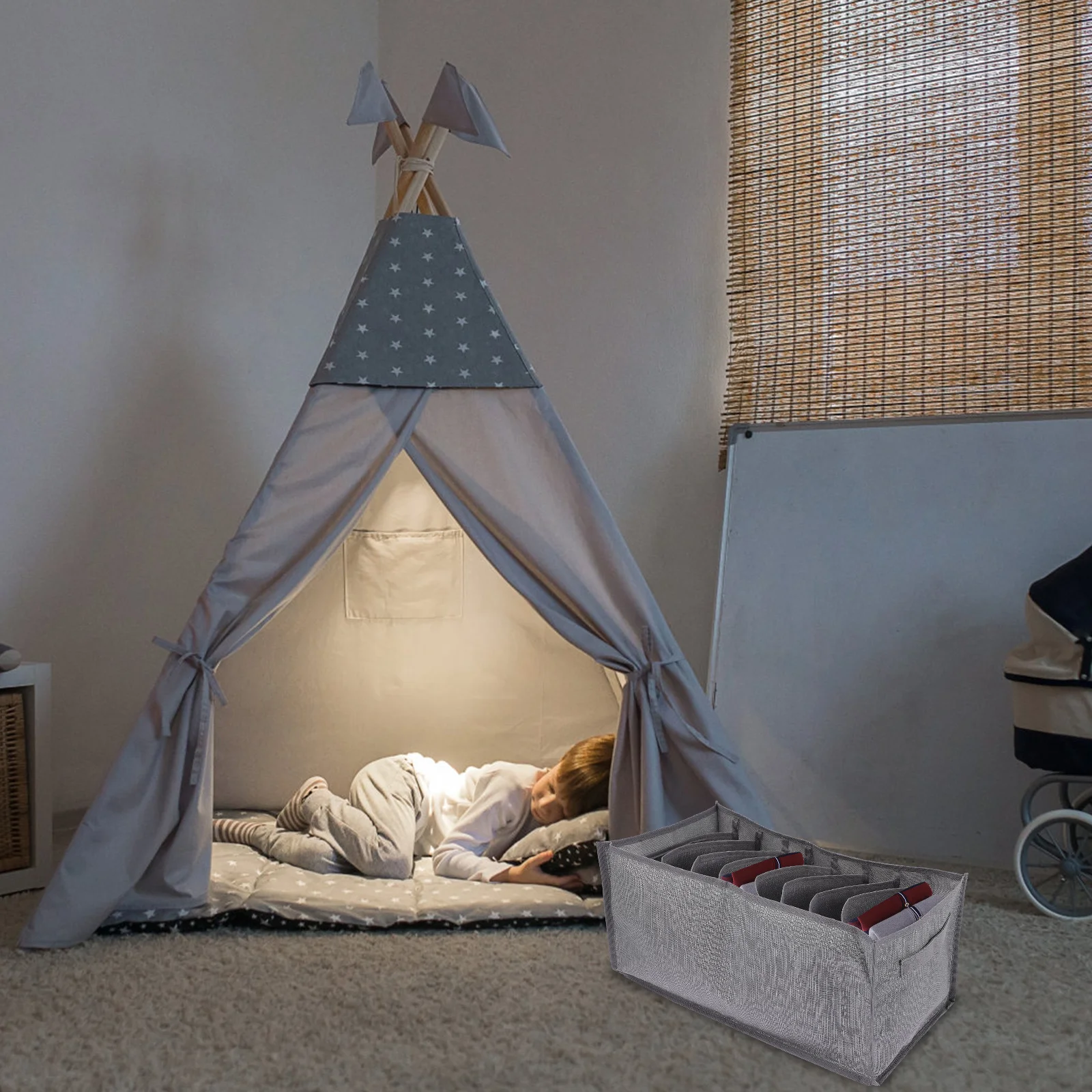 

3Pcs Clothes Storage Organizer Bags Large Capacity 7-Grid 9-Grid Drawer Organizer for Bedroom Closet Jeans Wardrobe Storage