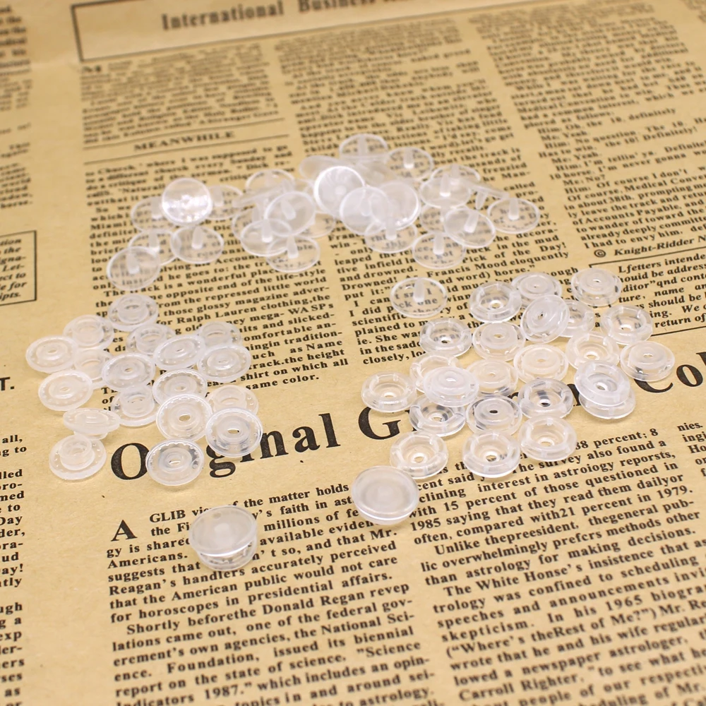 50set /lot T5 Snaps Buttons 12mm Transparent Plastic Snaps Buttons Fasteners Press Studs For Clothes Clips Garment Accessories