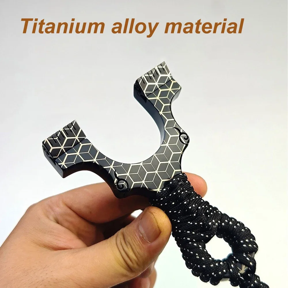Black Titanium Alloy Slingshot For Outdoor Hunting and Shooting One-piece High-precision Dragon Tooth Slingshot 8020/9025