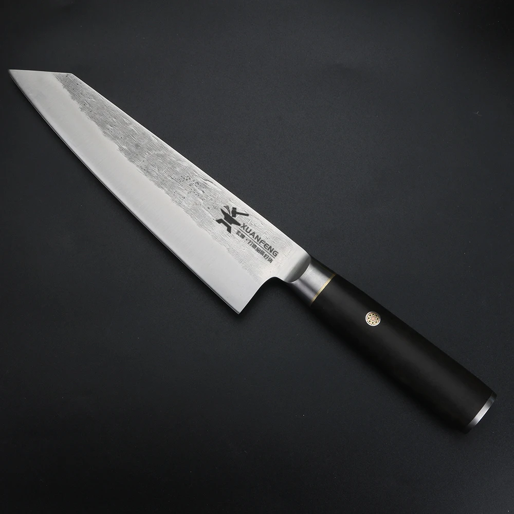 XUANTENG 9cr18 steel chef knife, hand forged stainless steel kitchen knife, solid wood handle, meat cutting tool
