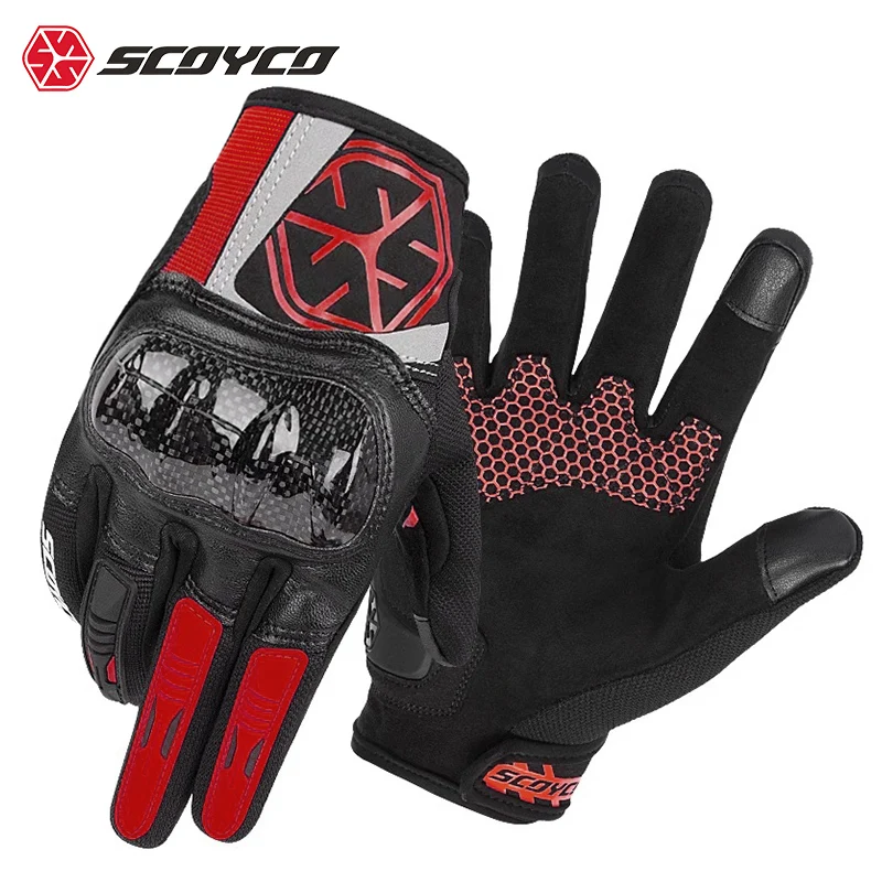 

SCOYCO Knight Equipment Gloves Motocross Motorcycle Riding Locomotive Protective Motos Guantes Carbon Fiber Touch Screen MC122