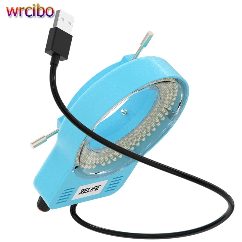 

RELIFE RL-033M 144 светодиодный микроскоп USB источник света одноцилиндровый бинокулярный стереомикроскоп кольцевая лампа для стереомикроскопа