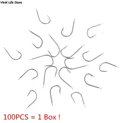 100PCS 1 Box High Carbon Steel Circle Owner Fishing Hooks Freshwater Fishhook hole Strong carp Fish Tackle