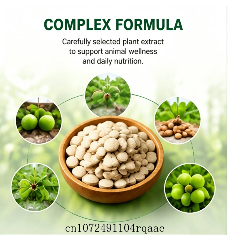 TOPJ Natural Plant Feed Supplement for Dogs Cats Livestock, Animal Health Support for Parasite Care