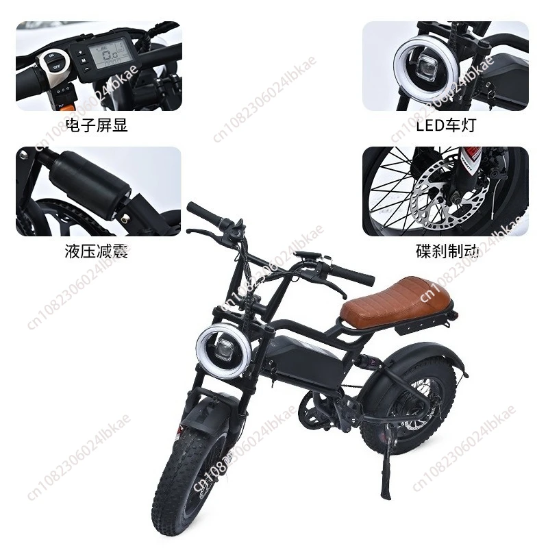 Snow Beach Electric Vehicle Children Adult Urban Commuter Shock Absorption Electric Bicycle Lithium Motorcycle