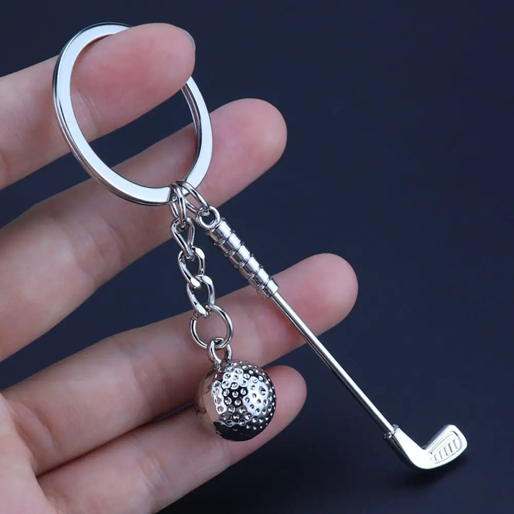 1PC Souvenirs Pendants Round Ball Sporting Goods Craft Metal Keychain Golf Club Ball Keychain Keyfob Sports Themed Keyring