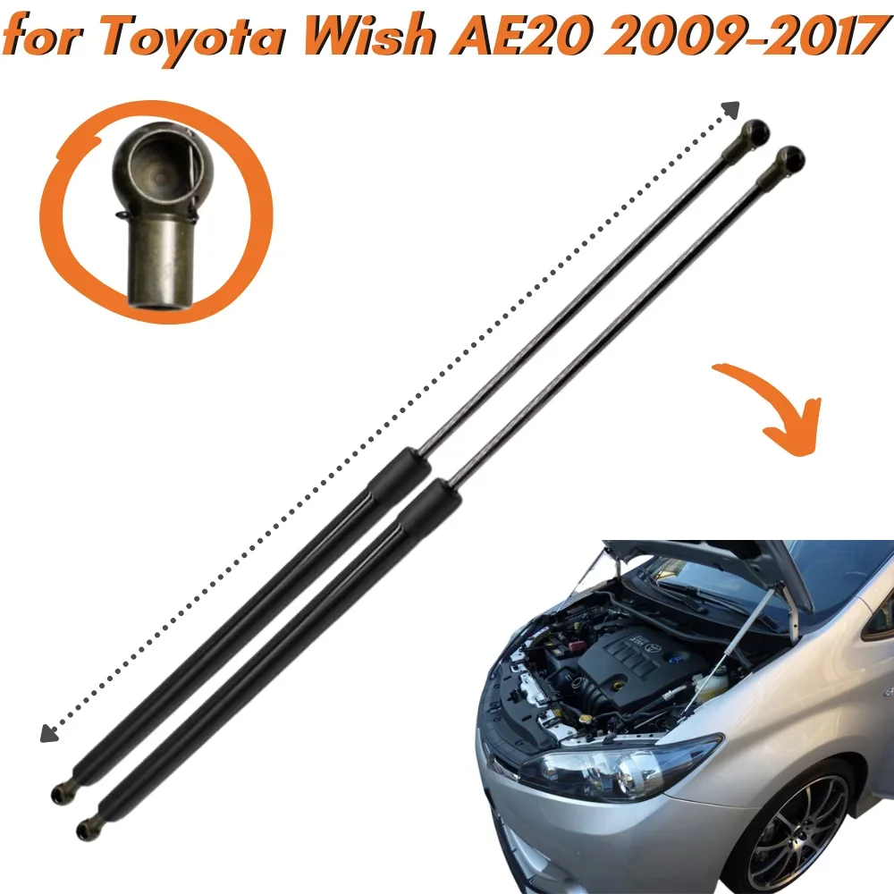 

Qty(2) Front Bonnet Hood Lift Support for Toyota Wish AE20 2009-2017 Shock Absorber Gas Spring Strut Hydraulic Rod Arm Bar