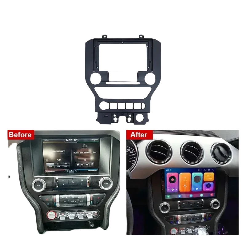 For FORD Mustang 2015-2020 Car Frame Fascia Adapter Canbus Box Decoder Panel Dashboard Android Radio Dash Fitting Kit