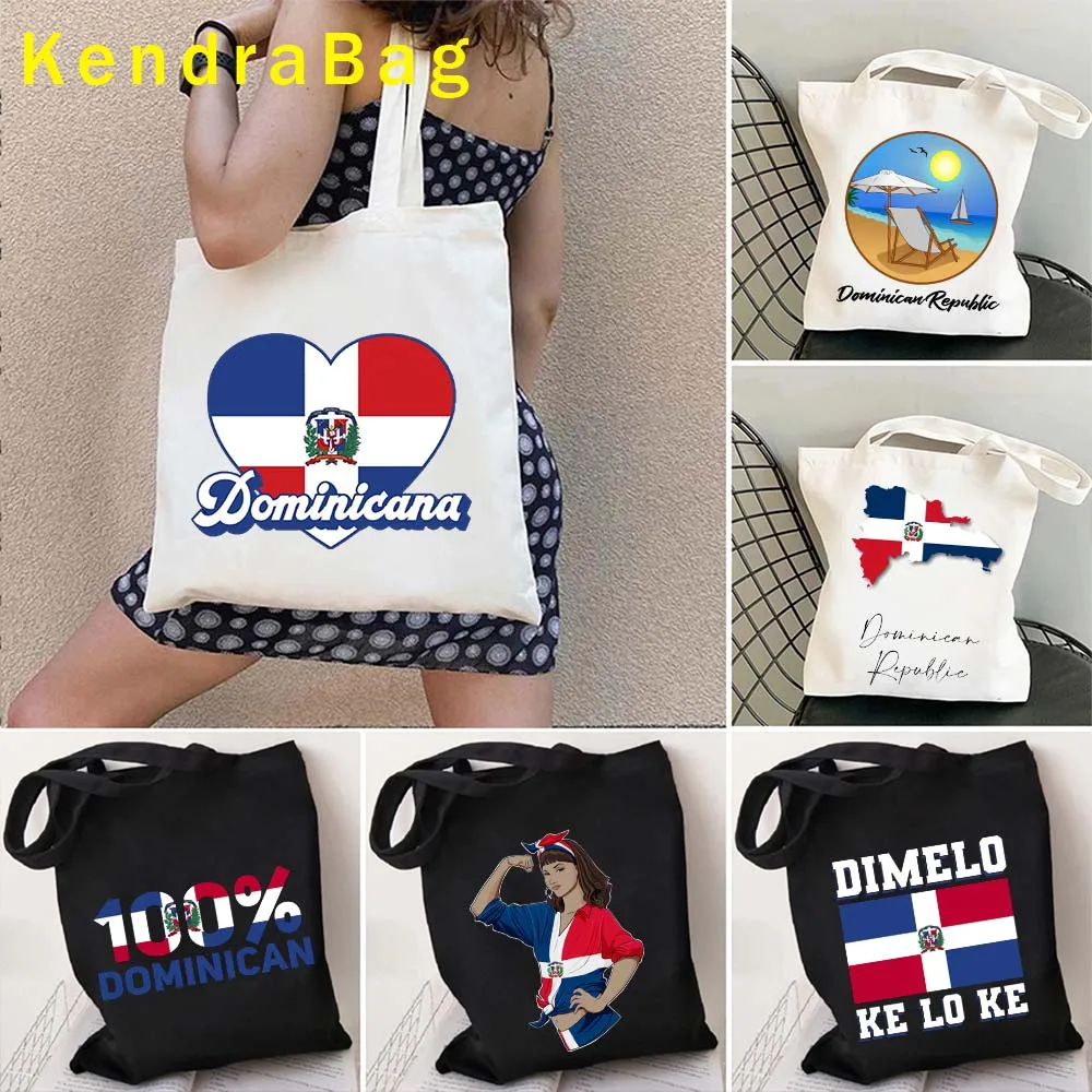 Punta Cana Sunset Dominican Republic Flag Map Dominic Girl Santo Domingo Love Gift Shopper Canvas Tote Bag Eco Shopping Handbags