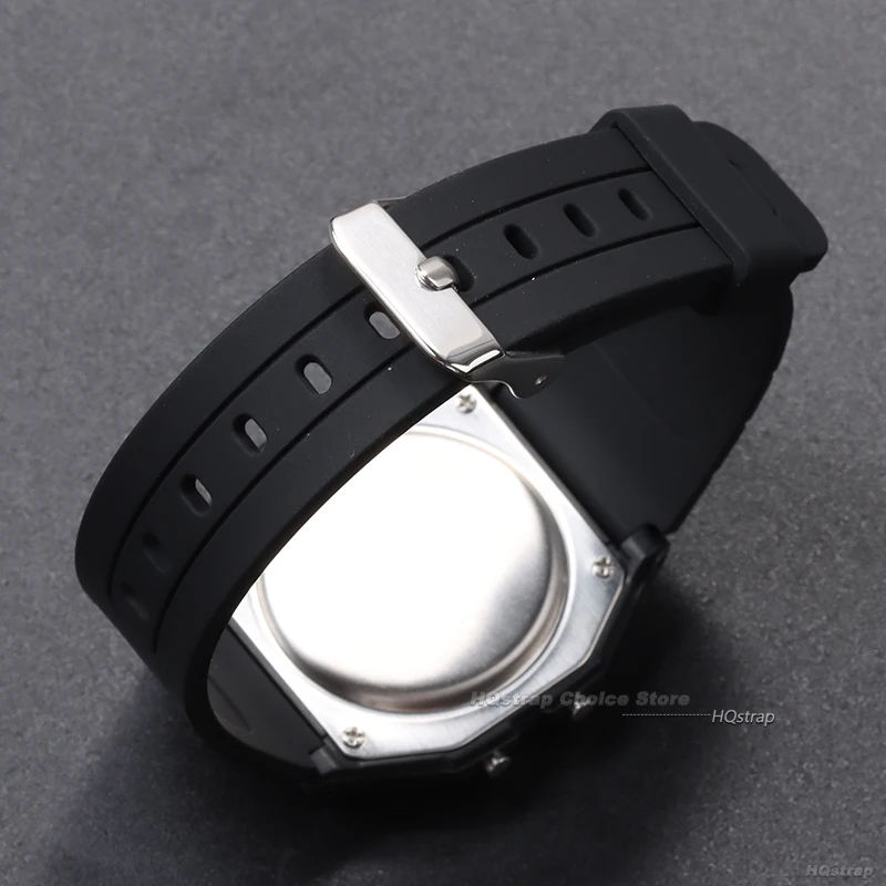 Silicone Watch Strap for Casio W-800H W800H SGW400 F91W F84 F105/108 A158/168 AE1200/1300 F91W 18mm Men Rubber Wrist Bracelet