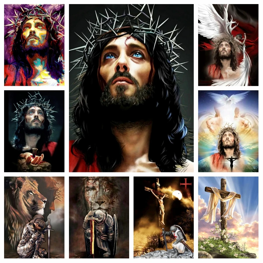 Jesus Christus Christus 5D-Diamantgemälde, Kunst, alter religiöser Anführer, DIY voller Kreuzstich, Mosaik, Heimdekoration, Geschenk
