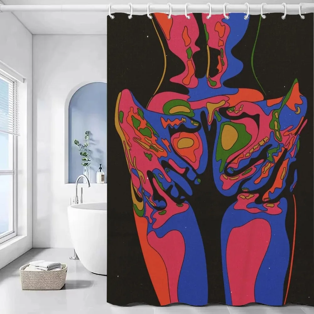 

Shower Shower Curtain for Bathroom Abstract Woman Psychedelic Manda Waterproof Fabric Bathroom Curtains Bath Sets Accessories