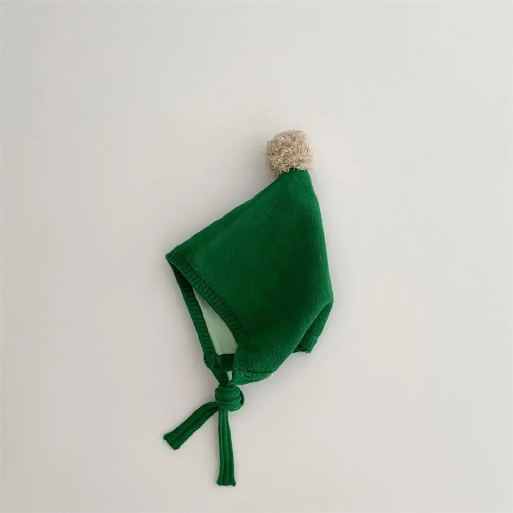 

Новые осенне-зимние защитные шапки для ушей, вязаная толстая шапка для малышей, однотонная повседневная детская шапка с помпоном