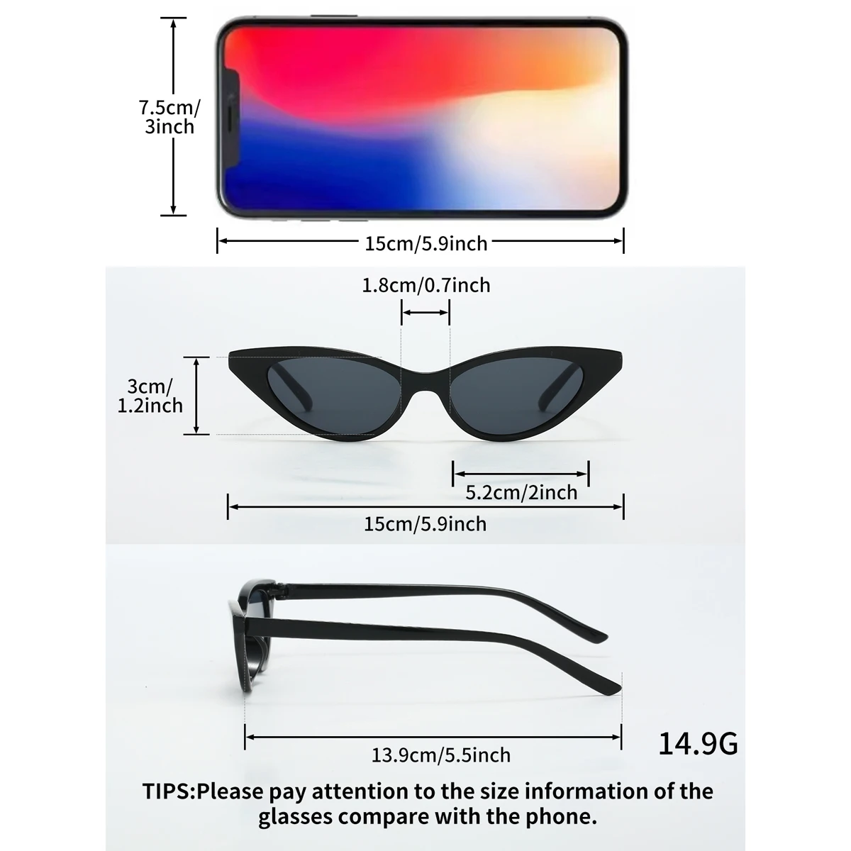 6-teiliges Brillenset mit gemischtem kleinen Rahmen, Sommeraccessoires, schöne Brillen, tägliche klassische Accessoires für Reisen – Detail 5