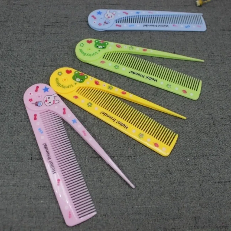 

Cute Kids Hair Comb for Girls - Portable Folding Pointed Tail Comb, Travel-Friendly