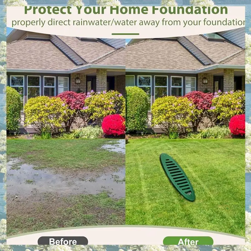 X17A 2025 NEW-4Inch Angled Drainage Grate Yard Drain, Yard Drain Emitter Drainage Pipe For Sump Pump Discharge & Downspout Exten