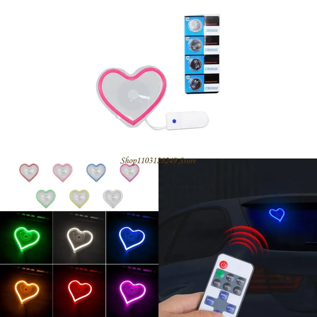 

N5KD Universal Fit LED Heart Car Light High Luminosity lamp set Efficient for Decoration Fog Lamps Energy