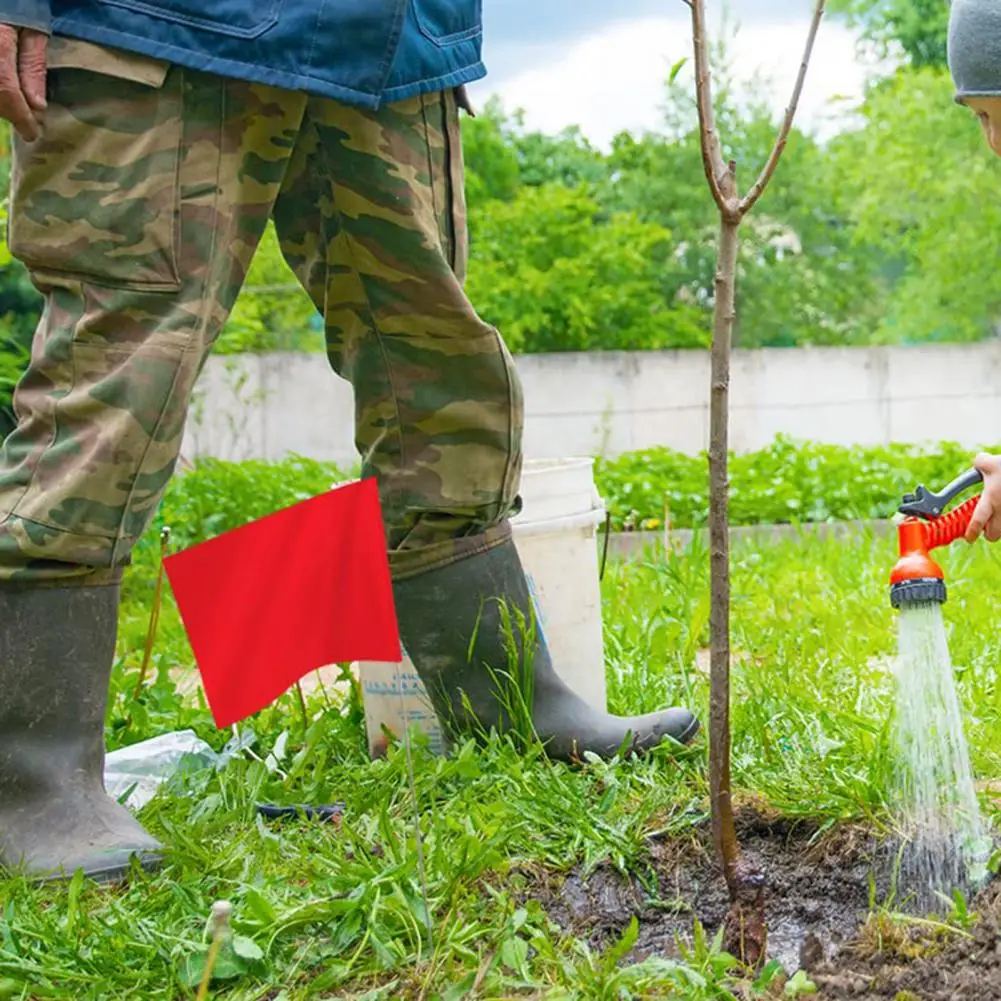 100Pcs 14*10cm Marking Flags Lawn Flag Markers Waterproof Non-Fading PVC Landscape Flags Sprinkler Flags Gardening Accessories