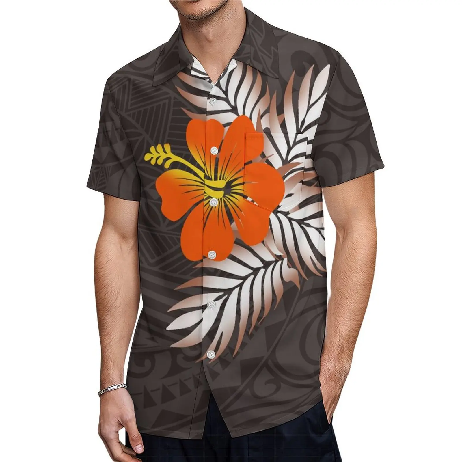 

Polynesian party casual men's shirt dddv
