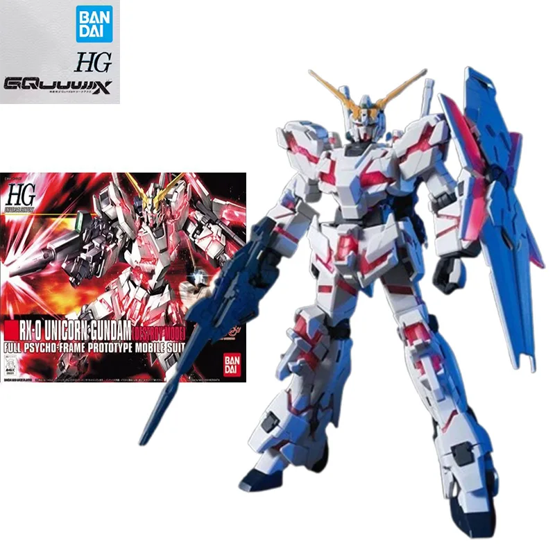 

Оригинальная аутентичная кукла Bandai, набор цифровых моделей HGUC 100 1/144 RX-0, фигурка единорога, сборная модель, игрушка для мальчика, подарок