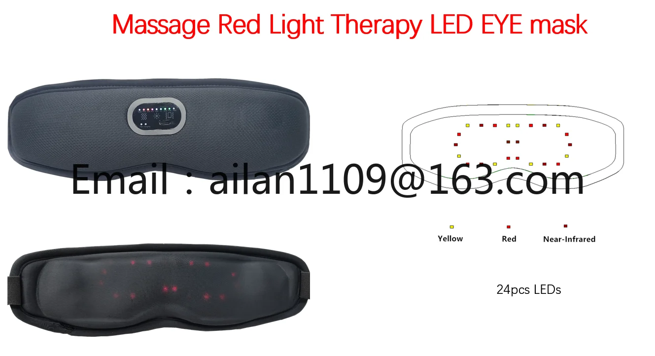 Red Light Therapy for Eyes Red Light Eye Mask for Dark Circles Rechargeable Vibration Air Compression Eye Cover