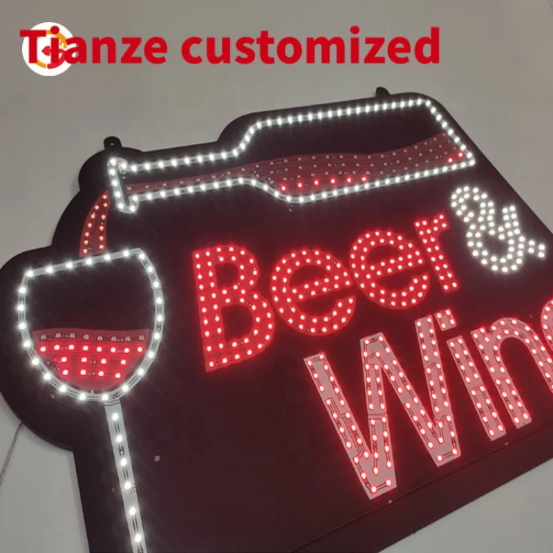 

(customized)JAGUARSIGN Custom Wine Shop LED Sign Advertising Decor 24 Hours Bar Open LED Sign