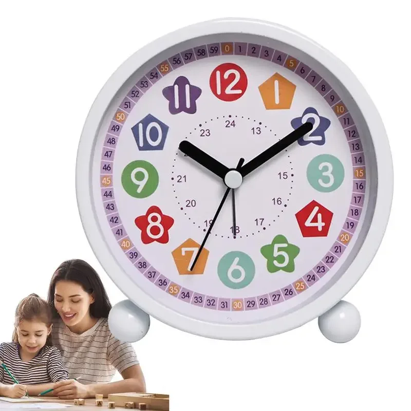 Learning Clock Silent Movement Analog Alarm Clock Room Wall Decor Alarm Clock For Kids Teenagers Boys Girls