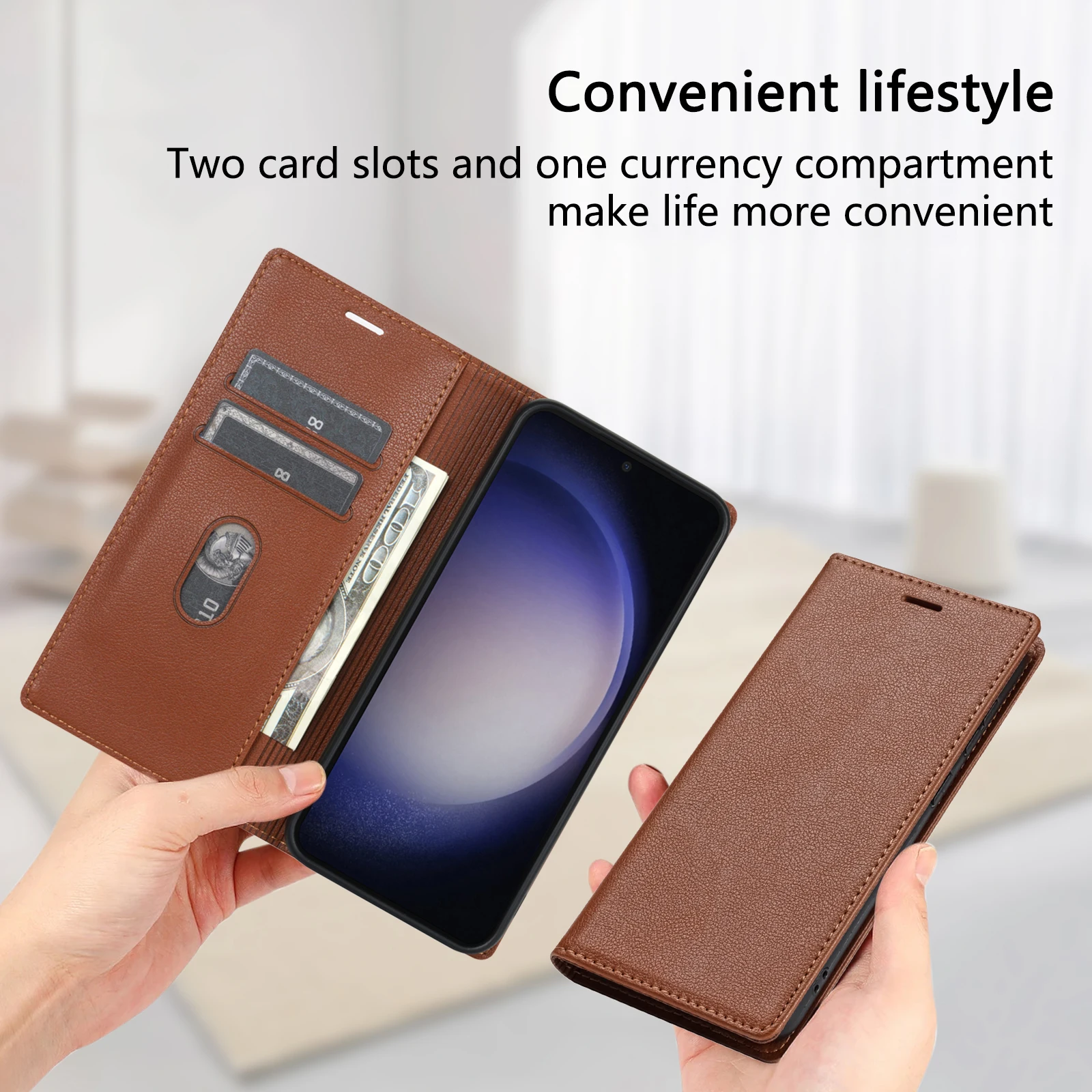 Leather Case For Samsung Galaxy S24 S25 Ultra S23 Plus FE A16 A36 A56 A15 A25 A55 A14 A34 A54 A13  A33 A53 Flip Wallet Cover