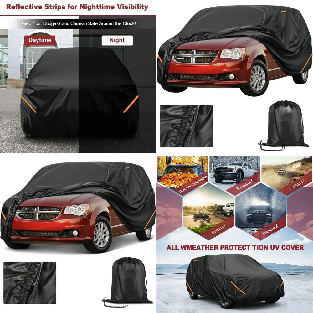 

Всепогодный чехол для автомобиля повышенной прочности - водонепроницаемый, из ткани Оксфорд 420D, с усиленным полиуретановым покрытием, дышащий дизайн для Grand Caravan