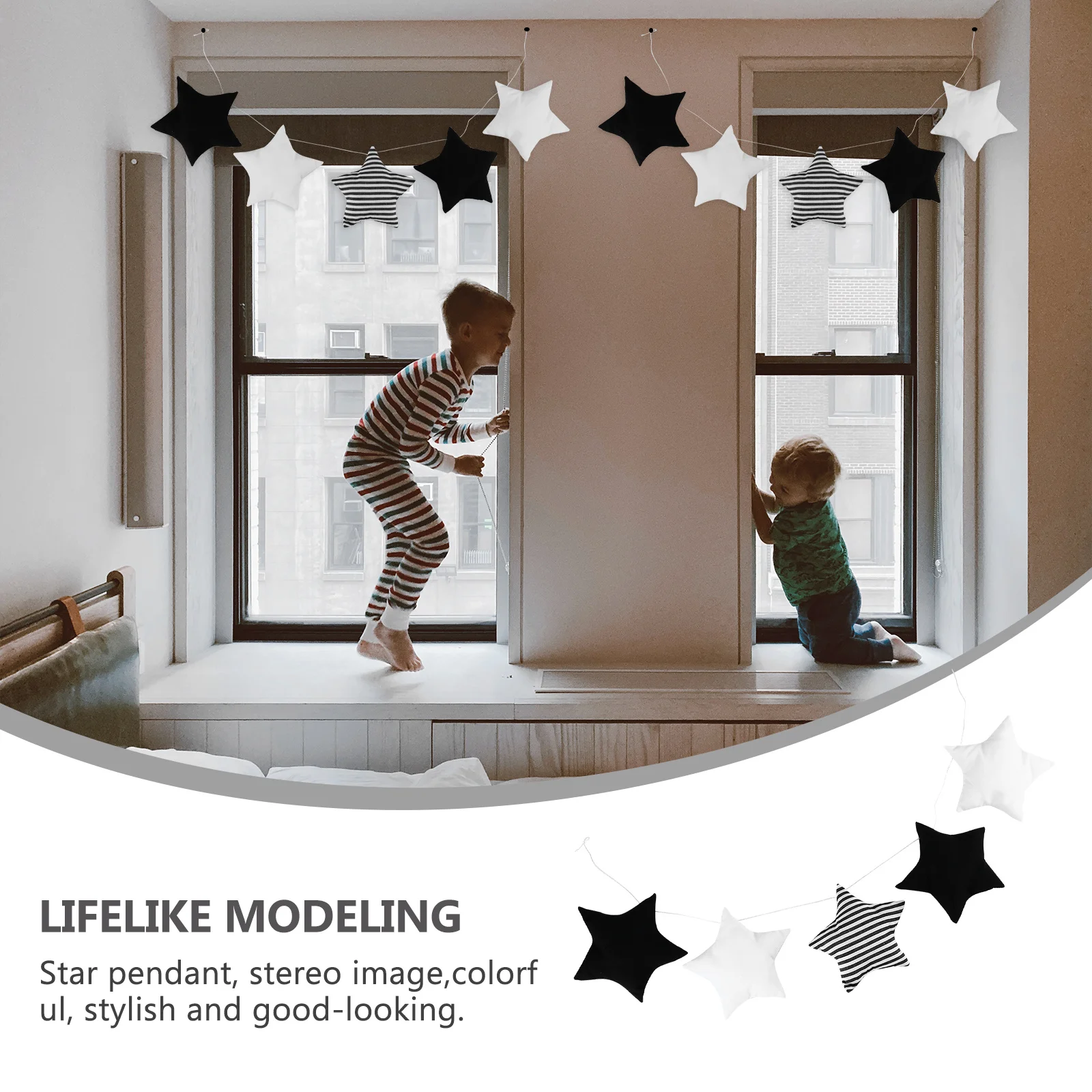 

1Set Nordic Style Hand-Woven Pendants Star Pendant for Crib Kids Room Decoration Home Adornment Nordic Style Pendants