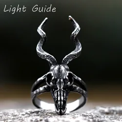 2022 Sika Deer Head Animal Rings for Women Men Artistic Design Retro Unisex Female Stainless Steel Rings for Gift Free Shipping
