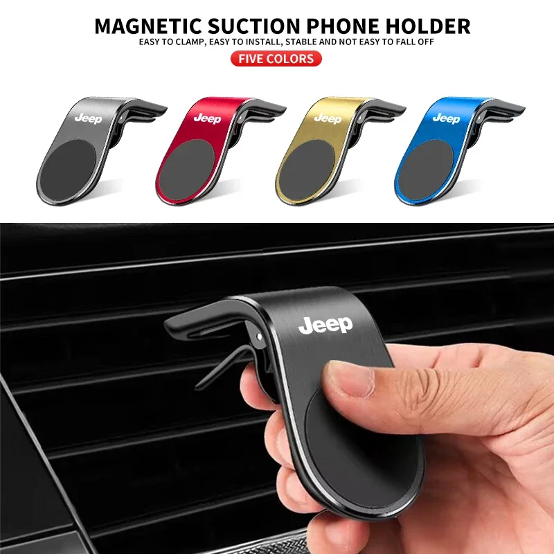 

Car Mobile Metal Magnetic Car Phone Holder For Jeep Wrangler Grand Cherokee Compass Wagoneer Gladiator Avenger JK Accessories