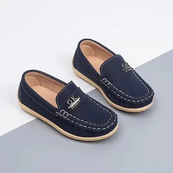 Hot Sale Retro Children's Bean Shoes Children Perform on Stage with Single Shoe Slip on Flats Shoes Suede Leather Kids Moccasins