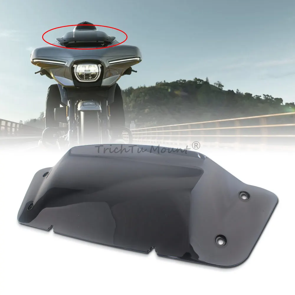 

7" Front Windscreen Fairing Smoked Wind Deflector Windshield Motorcycle Accessory For Harley Touring CVO Street Glide 2023 2024